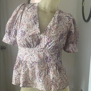 J. Crew Collection Floral Print Top NWOT